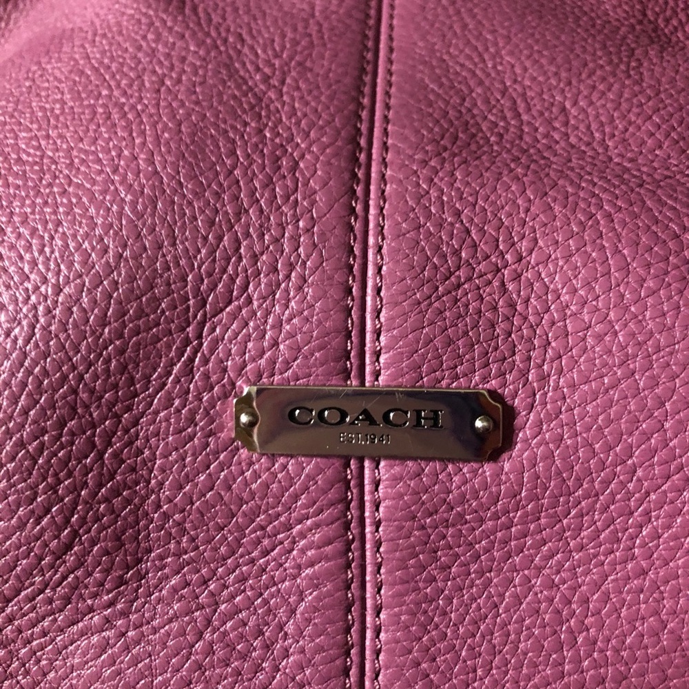 Coach Pink Leather Shoulder Bag with Tassel - Picture 6 of 10